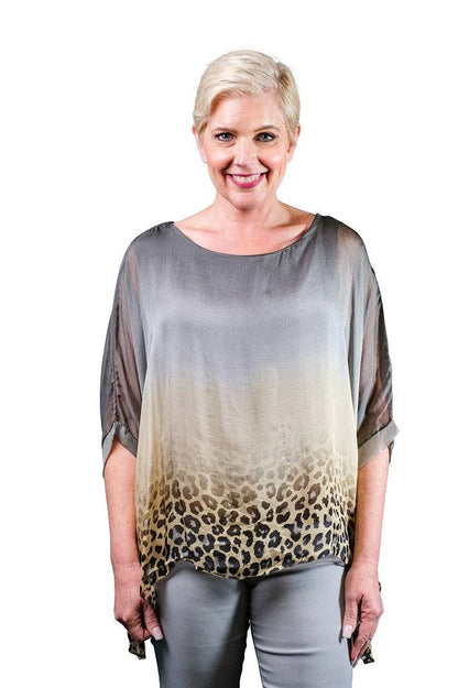 Tina Stephens Made in Italy Sofia Silk Kaftan Top One Size