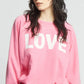 Recycled Karma Love Oversized Sweatshirt Pink