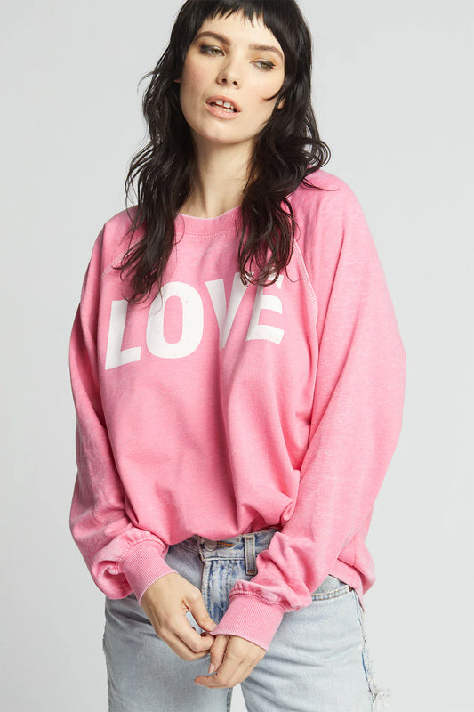Recycled Karma Love Oversized Sweatshirt Pink