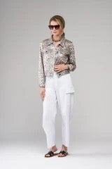 Insight Cheetah Cropped Metallic Liquid Leather Jacket