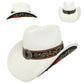 SP Sophia Collection Western Embroidered Straw Woven Cowboy Hat
