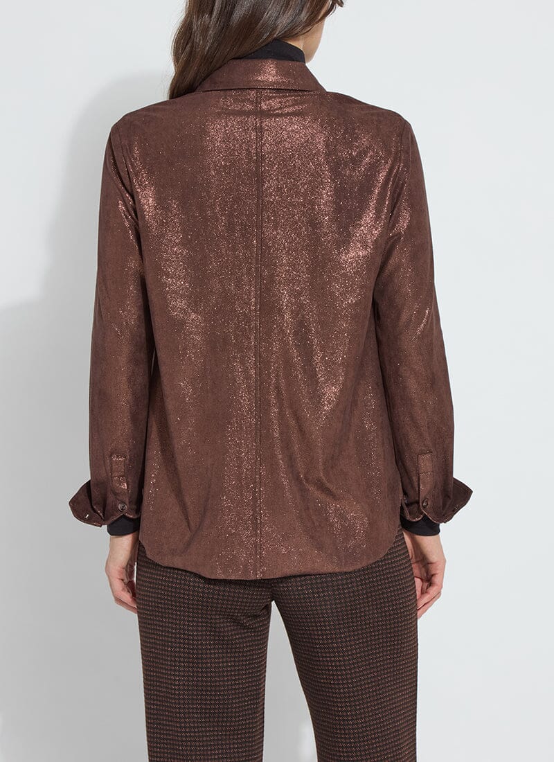 Lyssè Connie Patent Foil Vegan Suede Shacket