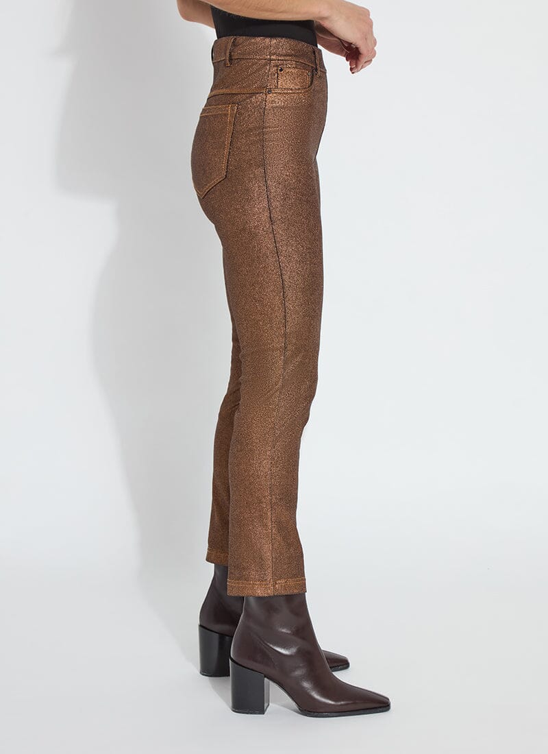 Lyssè Metallic Coated Straight Denim Pant