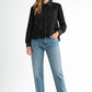 Joh Catherine Button Down Collared Lace Blouse Shirt