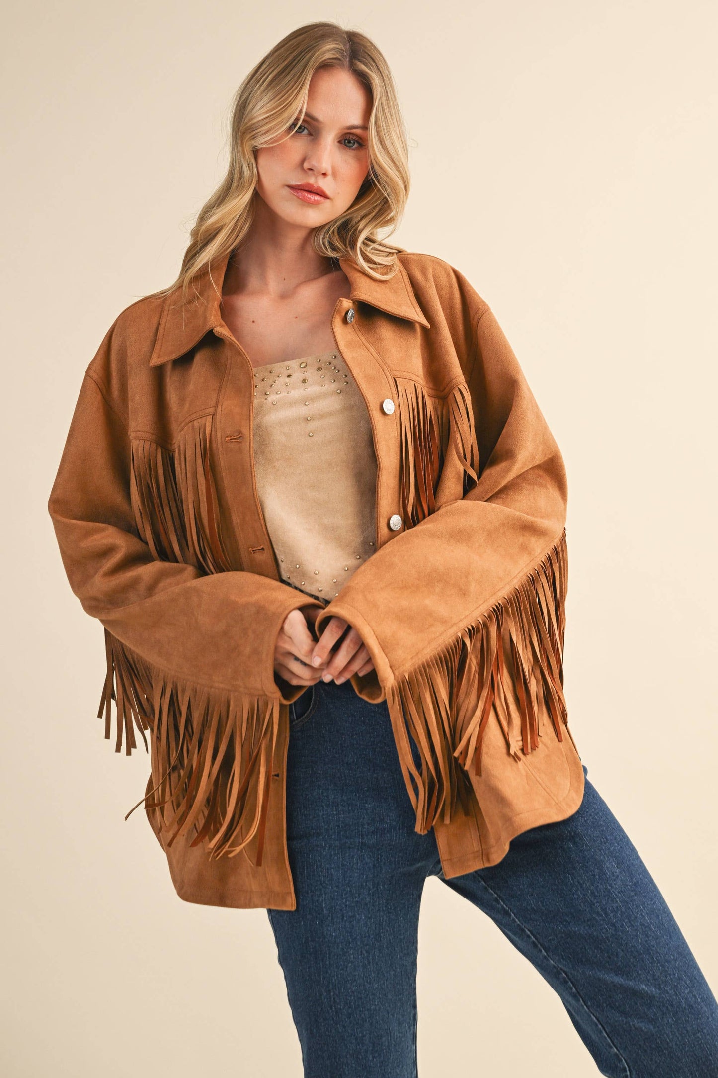 Klesis Suede Fringe Oversided Jacket