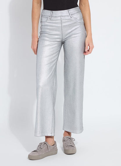 Lyssè Metallic Coated Wide Leg Denim (28" Inseam)