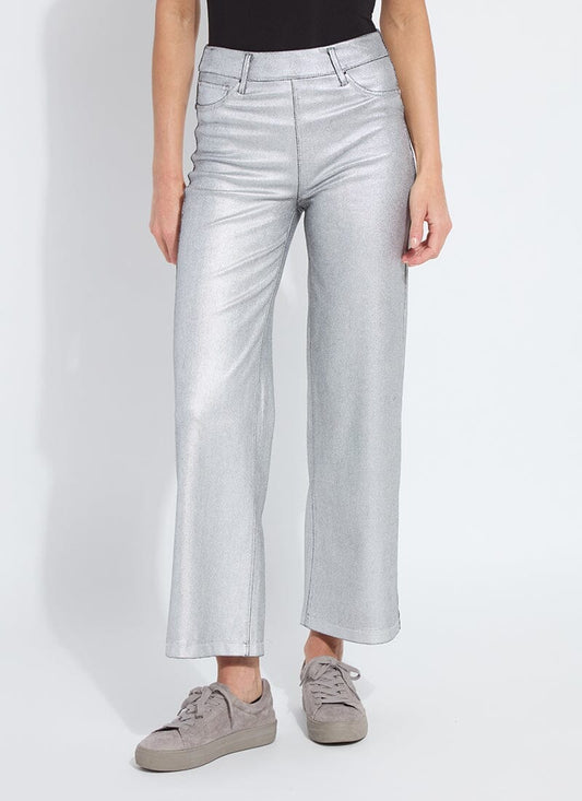 Lyssè Metallic Coated Wide Leg Denim (28" Inseam)