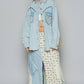 POL Long sleeve studded western style twill shirt top