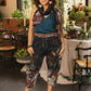 Flight of Fancy Linen Cropped Artist Pants w/ Hummingbird