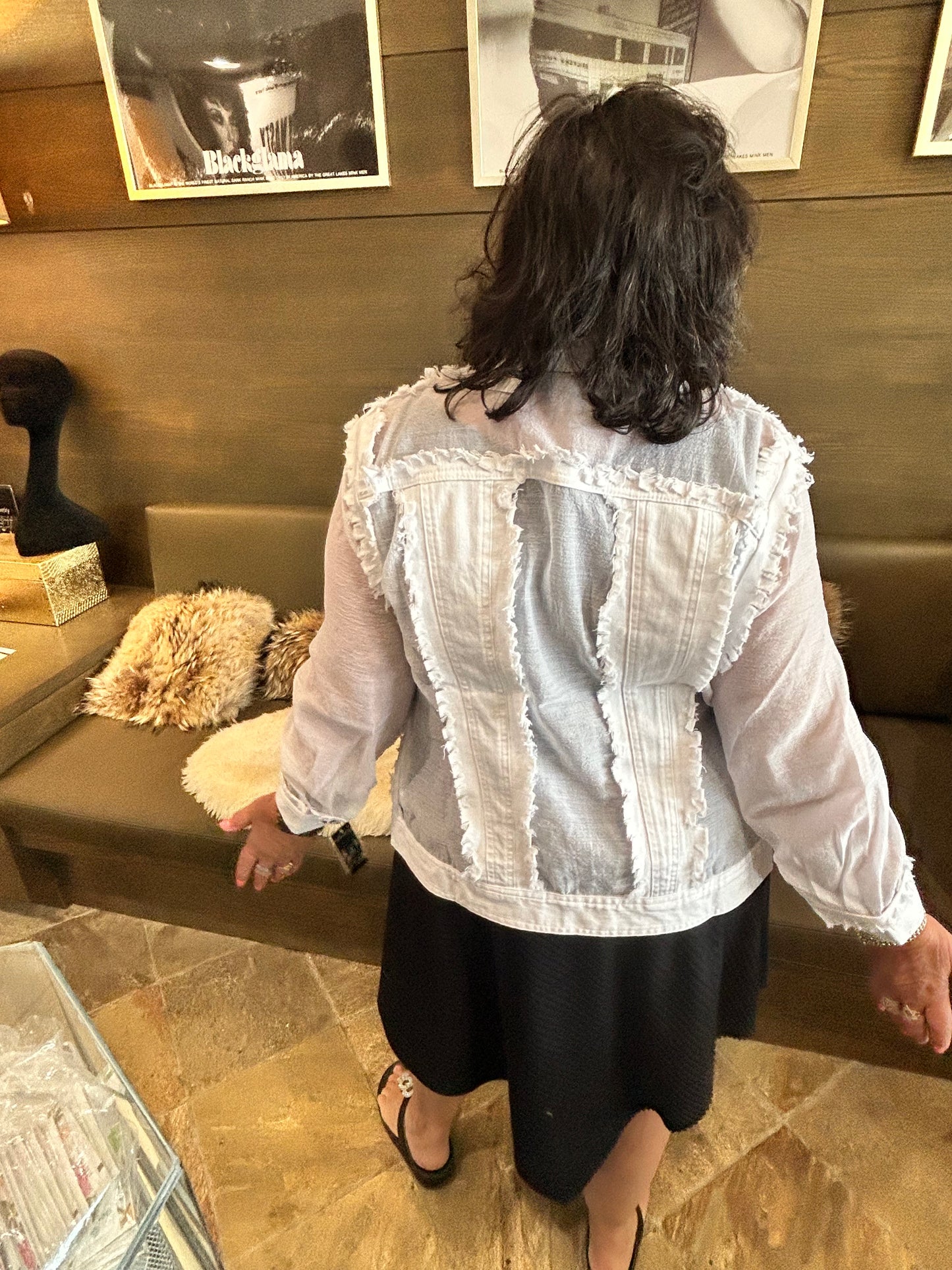 AZI Sheera White Denim Jacket