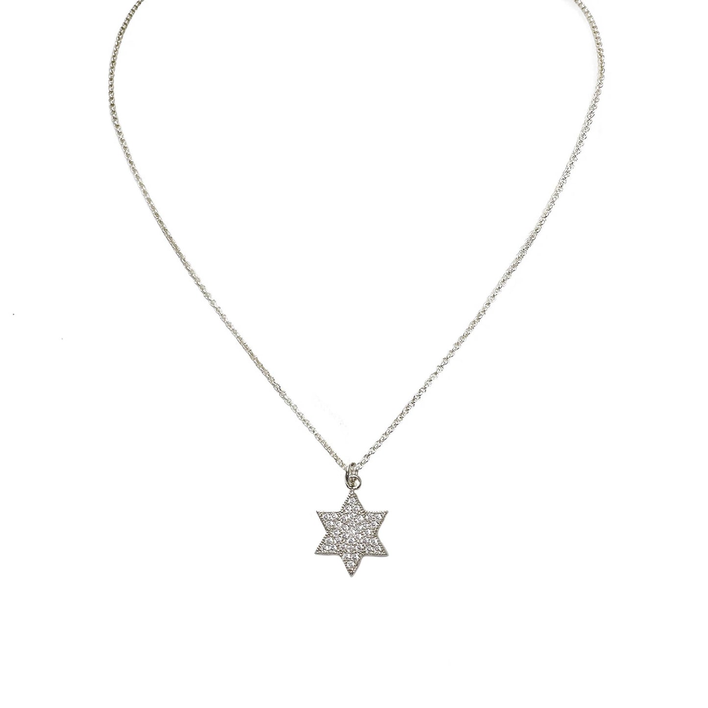 Love, Lisa Amy Stunning Star of David Necklace Jewish Star Silver