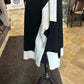 Ravel Fashion Black and White Side Slit Cowl Neck Sweater