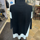 Ravel Fashion Black and White Side Slit Cowl Neck Sweater