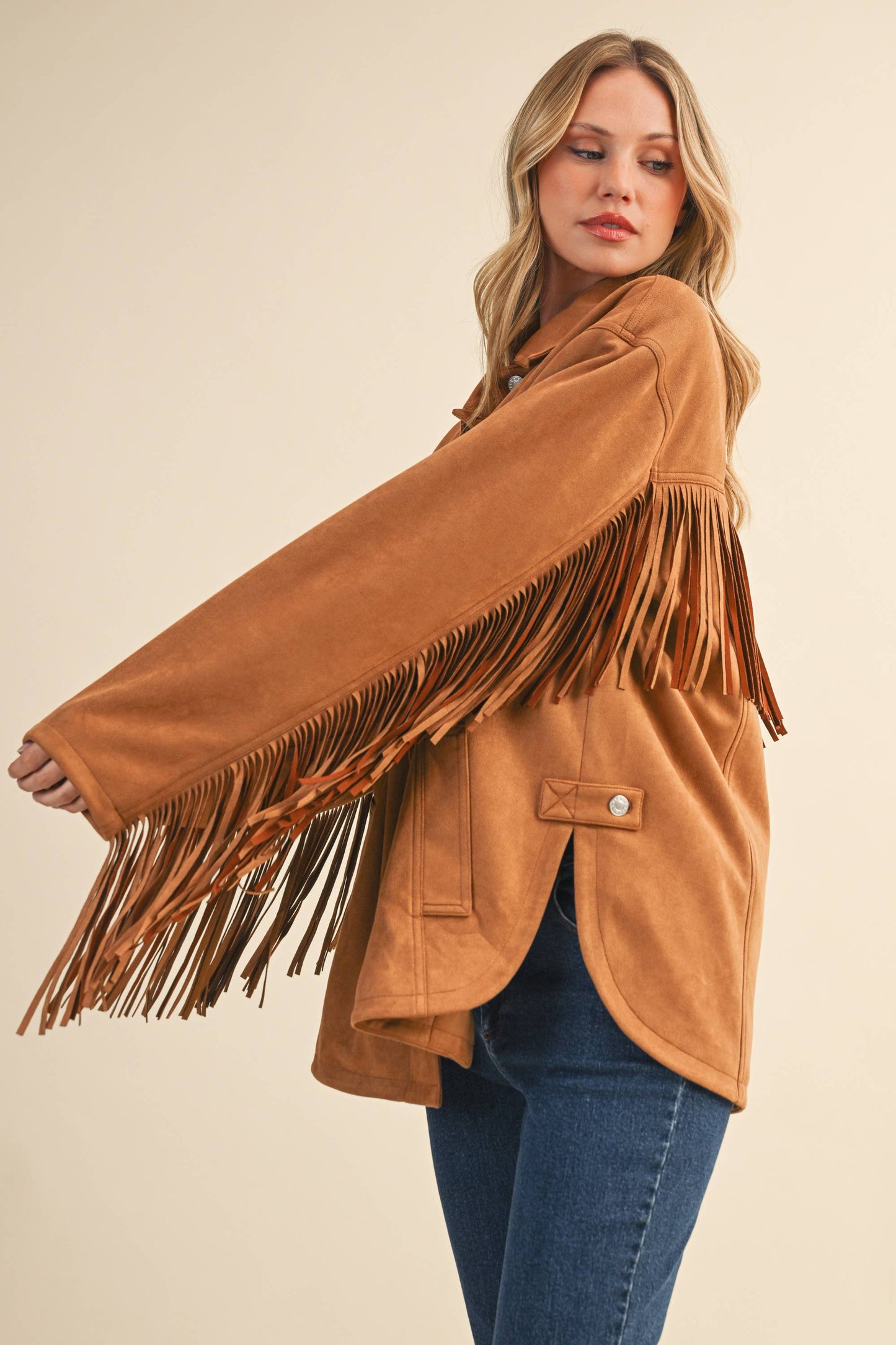 Klesis Suede Fringe Oversided Jacket