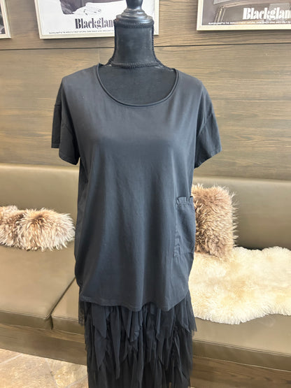 Elle Scoop Pocket Short Sleeve Back Detail T-Shirt Top