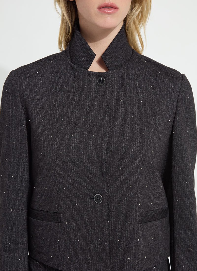Lyssè Caroline Crystal Embellished Crop Blazer