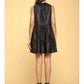 Renee C Faux Leather Sleeveless Tiered Dress