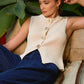 Jade by Jane Sleeveless Vest Button Down Sweater