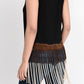 T-Party Tri Color Dip Dye Fringe Sleeveless Top