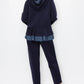 Joh Ferne French Scuba Navy Pant with Tweed Trim