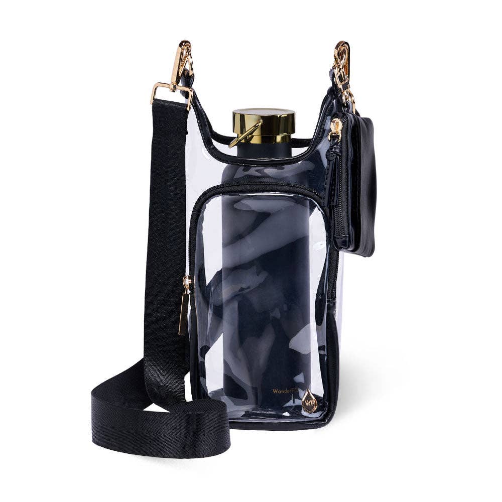 WanderFull Clear HydroBag® Stadium with Black Trim and Matching RFID Pouch