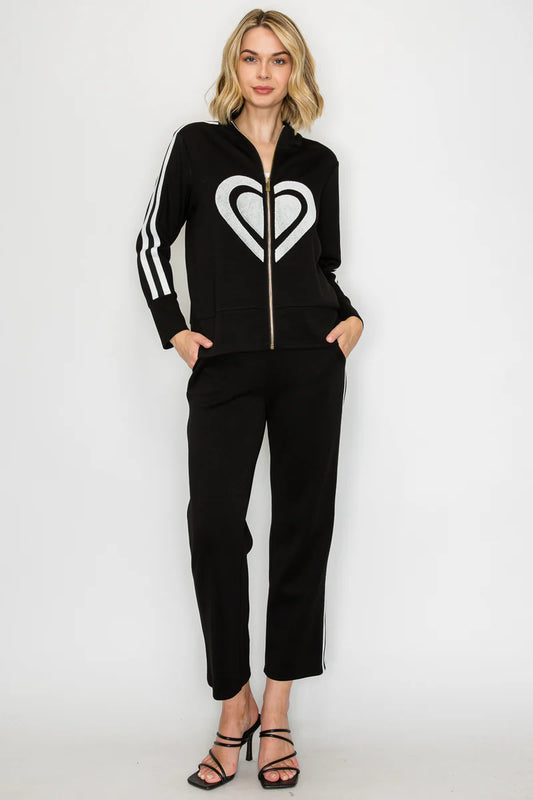 Joh Frani Black w/ stripe Pant