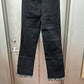 AZI Black Denim Jeans w/ Pearl and Rhinestone Trim