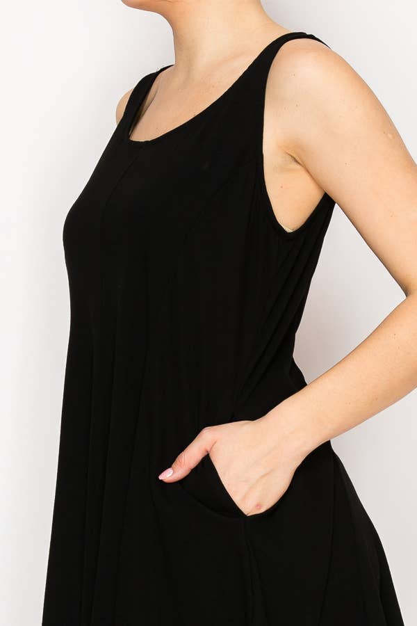 Origami Apparel Soft Flowy Tunic Tank Top with Hidden Pockets