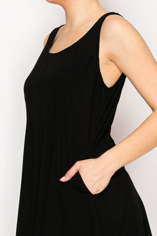 Origami Apparel Soft Flowy Tunic Tank Top with Hidden Pockets