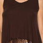 Origami Soft Relaxed Tank With Delicate Sparkly Lace Hem