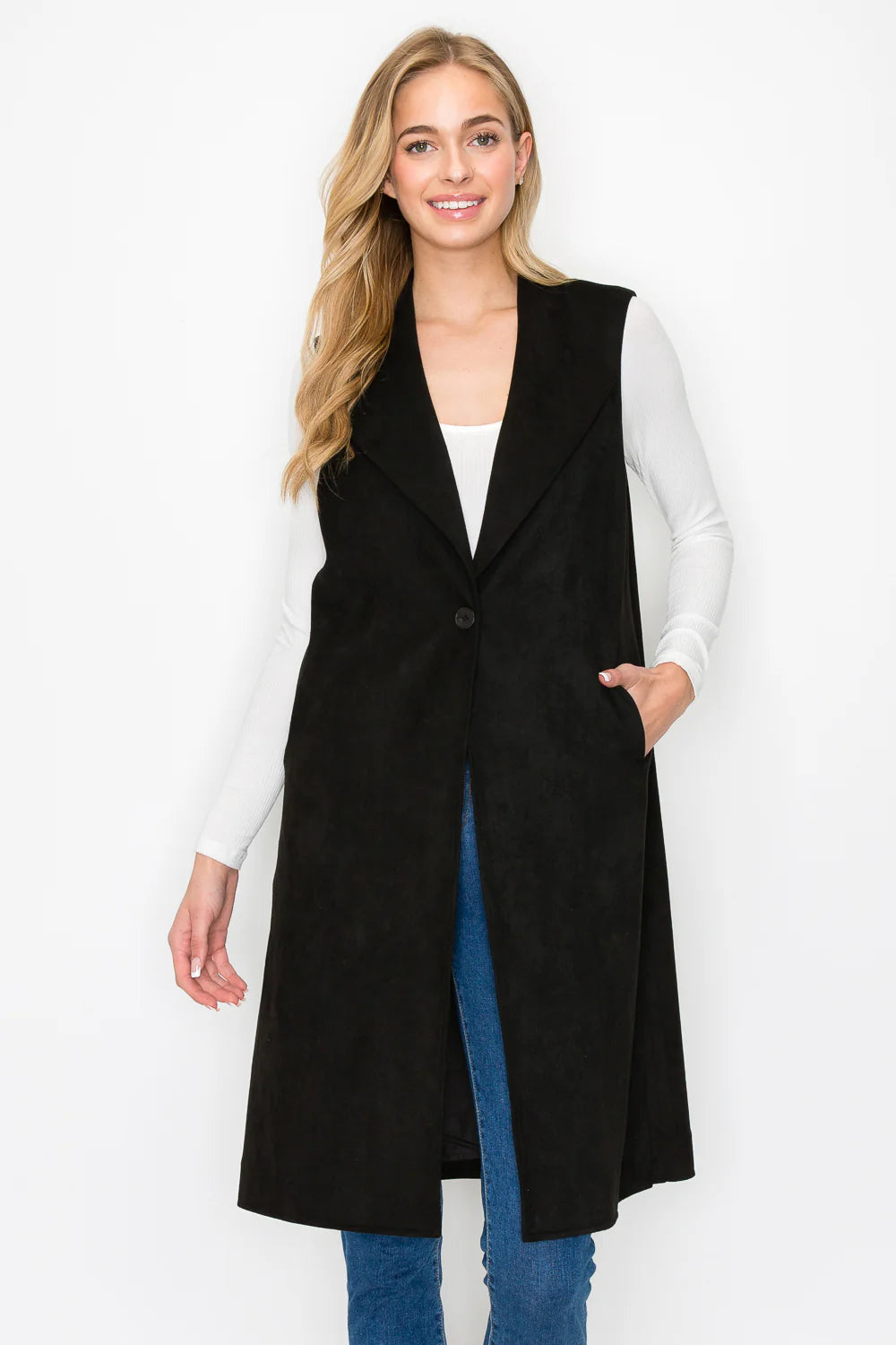 Joh Ana Suede Sleeveless Vest