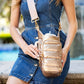 WanderFull HydroBag® HANDLE™- Gold Shiny with Vegan Leather Trimmed Solid Strap