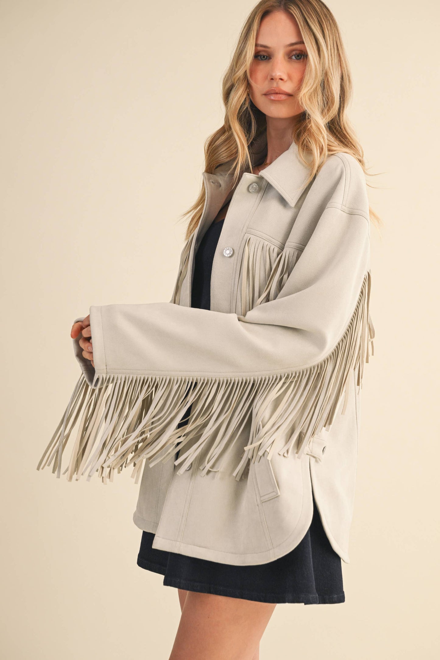 Klesis Suede Fringe Oversided Jacket