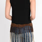 T-Party Tri Color Dip Dye Fringe Sleeveless Top