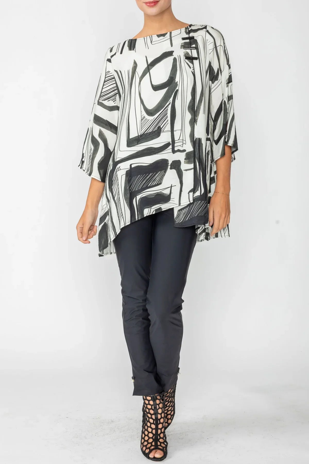 IC Collection Asymetrical Layered Tunic Top