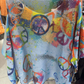 Loowie Blue Peace & Love Knit Printed Sweater O/S