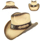Sophia Collection Western Rhinestone Embellished Straw Cowboy Hat