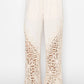 Origami Black Crochet-Detail Lined Drawstring Pants