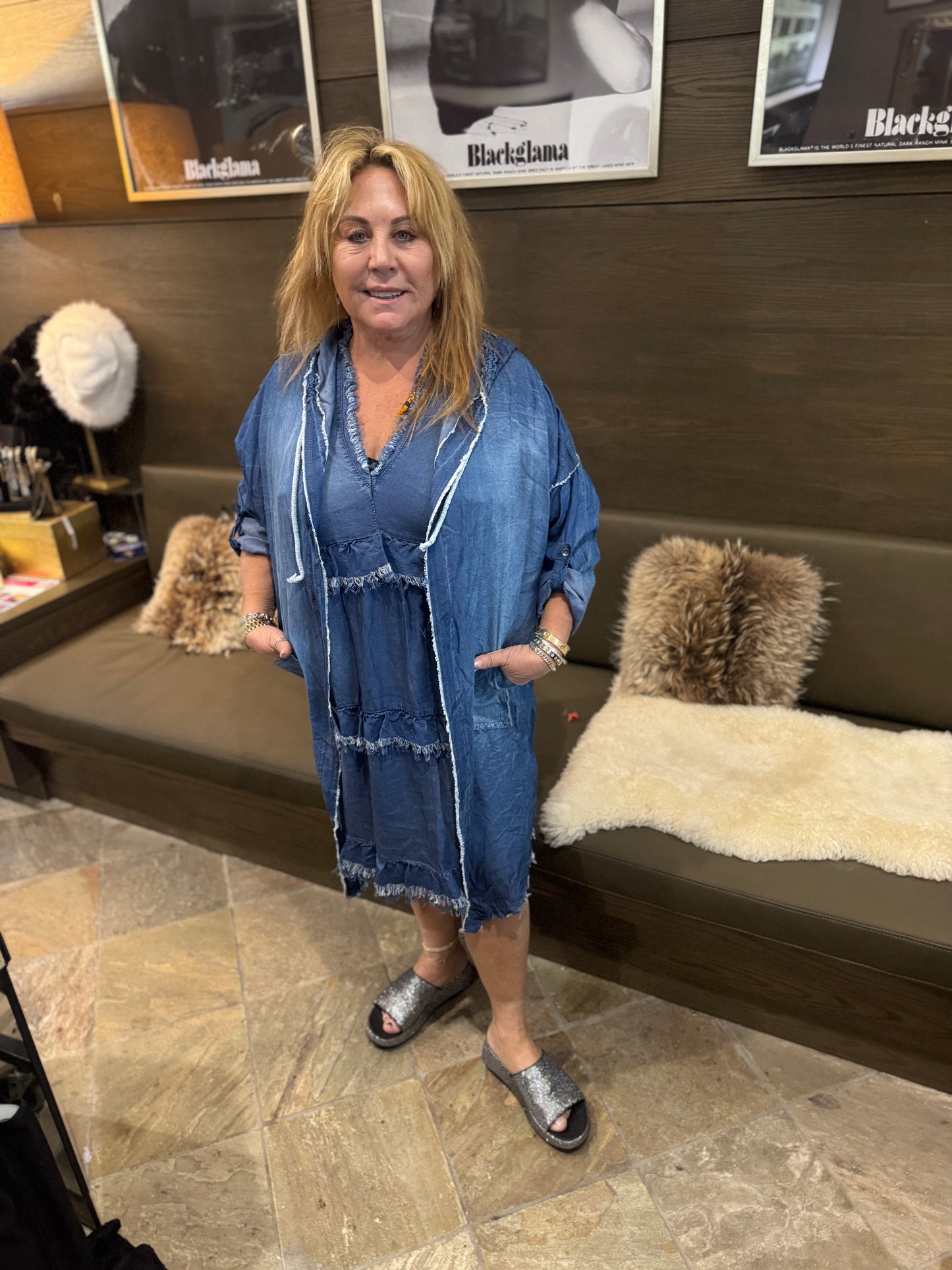 Amorosa Graffiti Denim Jacket Duster