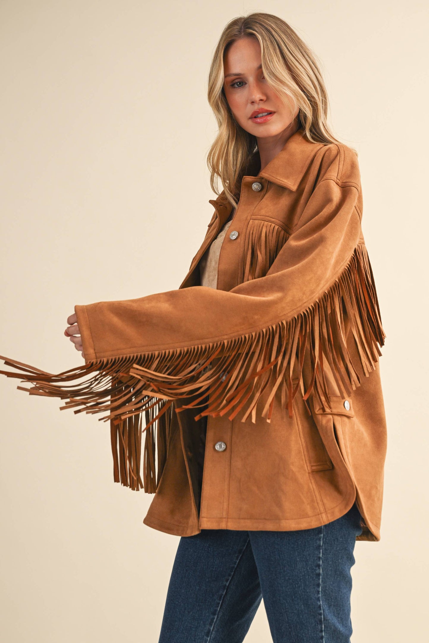 Klesis Suede Fringe Oversided Jacket
