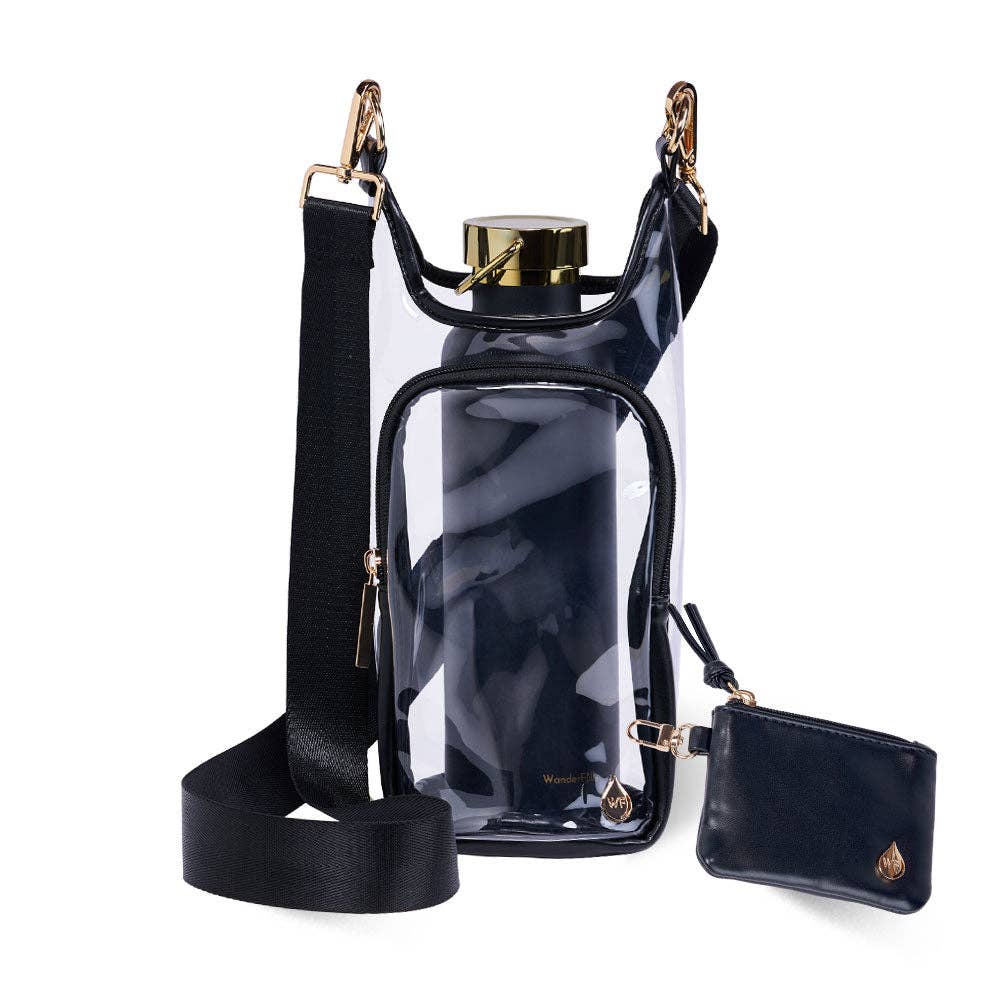 WanderFull Clear HydroBag® Stadium with Black Trim and Matching RFID Pouch