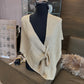 Look Mode Gold Poncho Shiny Thread Top