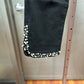 AZI Black Denim Jeans w/ Pearl and Rhinestone Trim