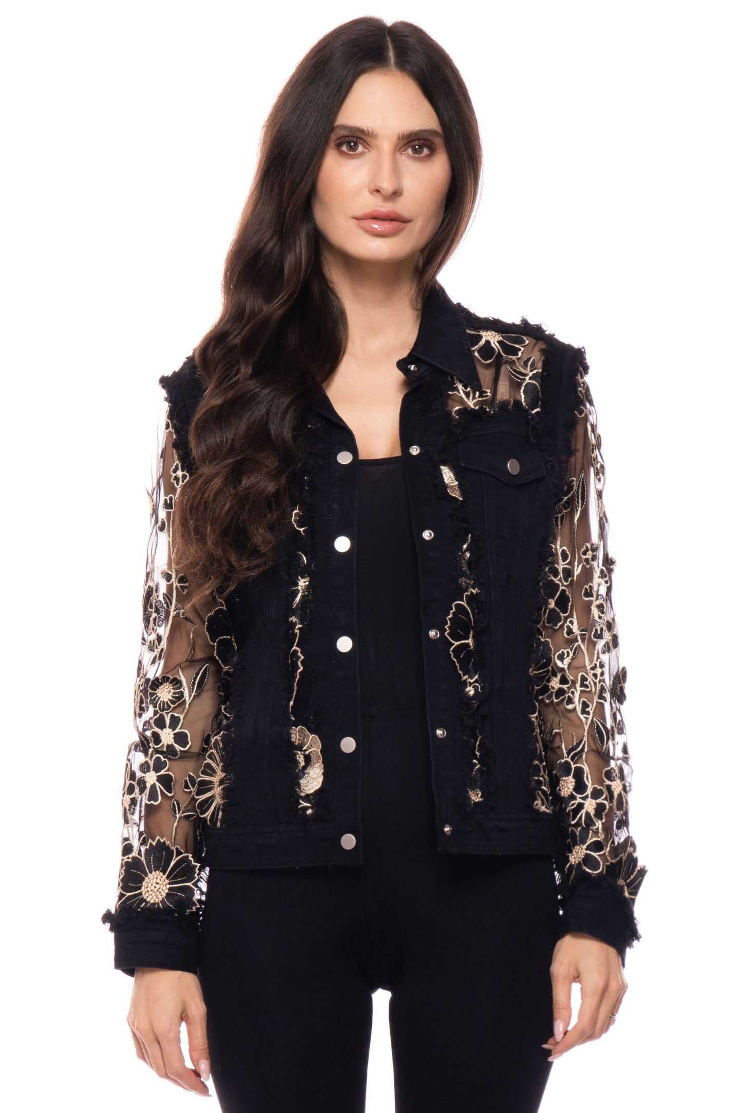 Adore 3D Floral Denim Jacket