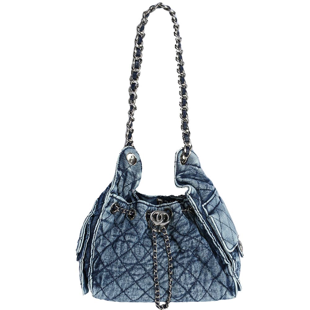 Oblige by G Quilted Denim Chain Shoulder Bag