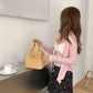 Pretty Persuasions Dual-Carry Small Microfiber Leather Tote Bag