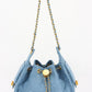 Quilted Suede Chain Drawstring Shoulder Bag
