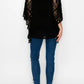Origami Apparel Ornate Crochet Poncho Top With Geometric Embroidered Details