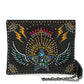 Mary Frances Starstruck Rock Wings and Lightning Beaded Crossbody Handbag