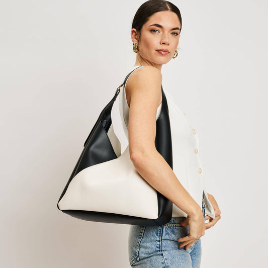 Moda Luxe Black/White Frankie Hobo Handbag